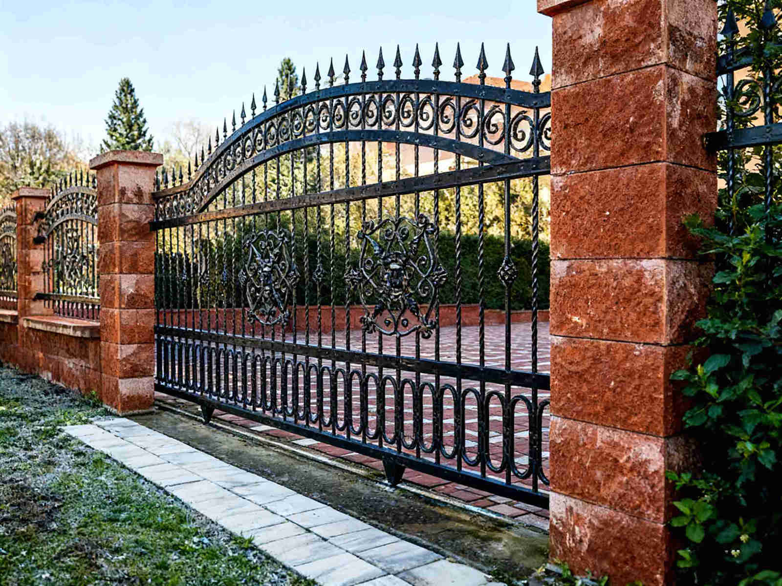 single wrought iron gates, wrought iron gates, wrought iron fence gate